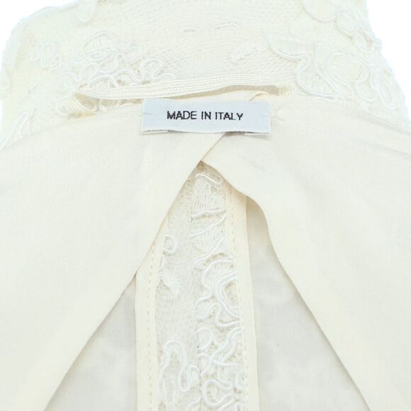 Thom Browne Women's Pearl Button Up Blazer Painted Lace Blue, White - Picture 5 of 5